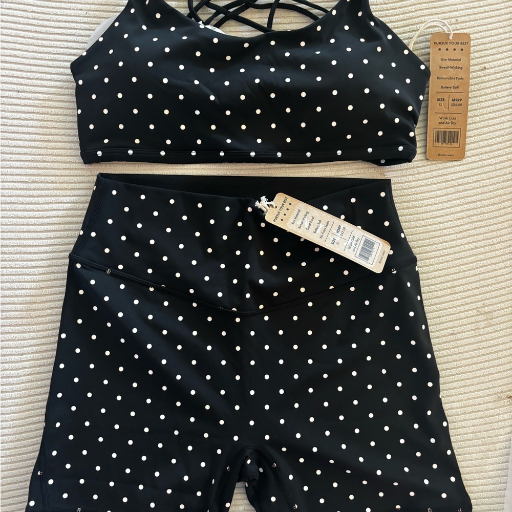 ACTA x Halle Polka Dot Sports Bra and Shorts Set